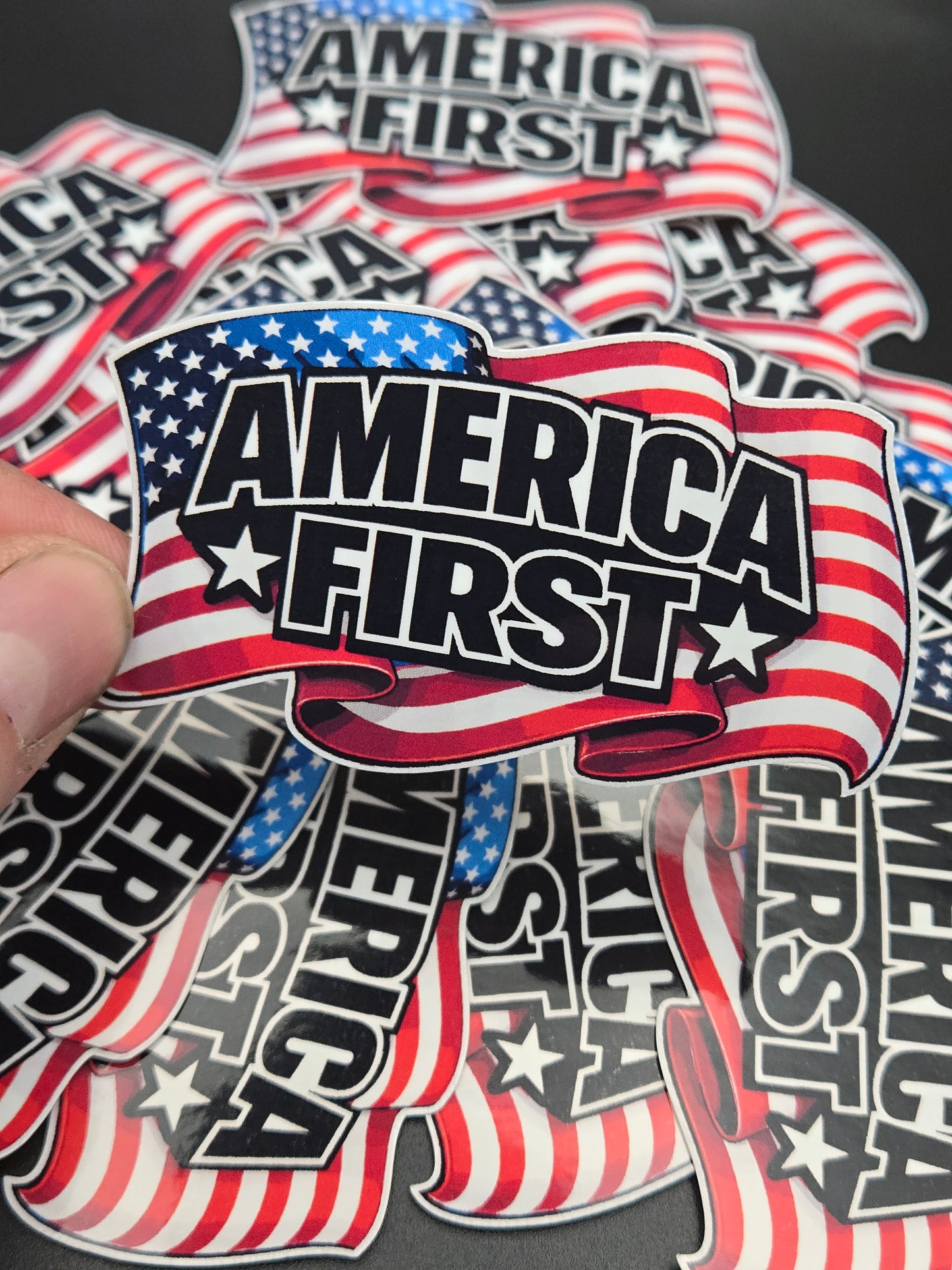 20pcs "AMERICA FIRST" stickers bulk decals laptop water only vote patriotic usa
