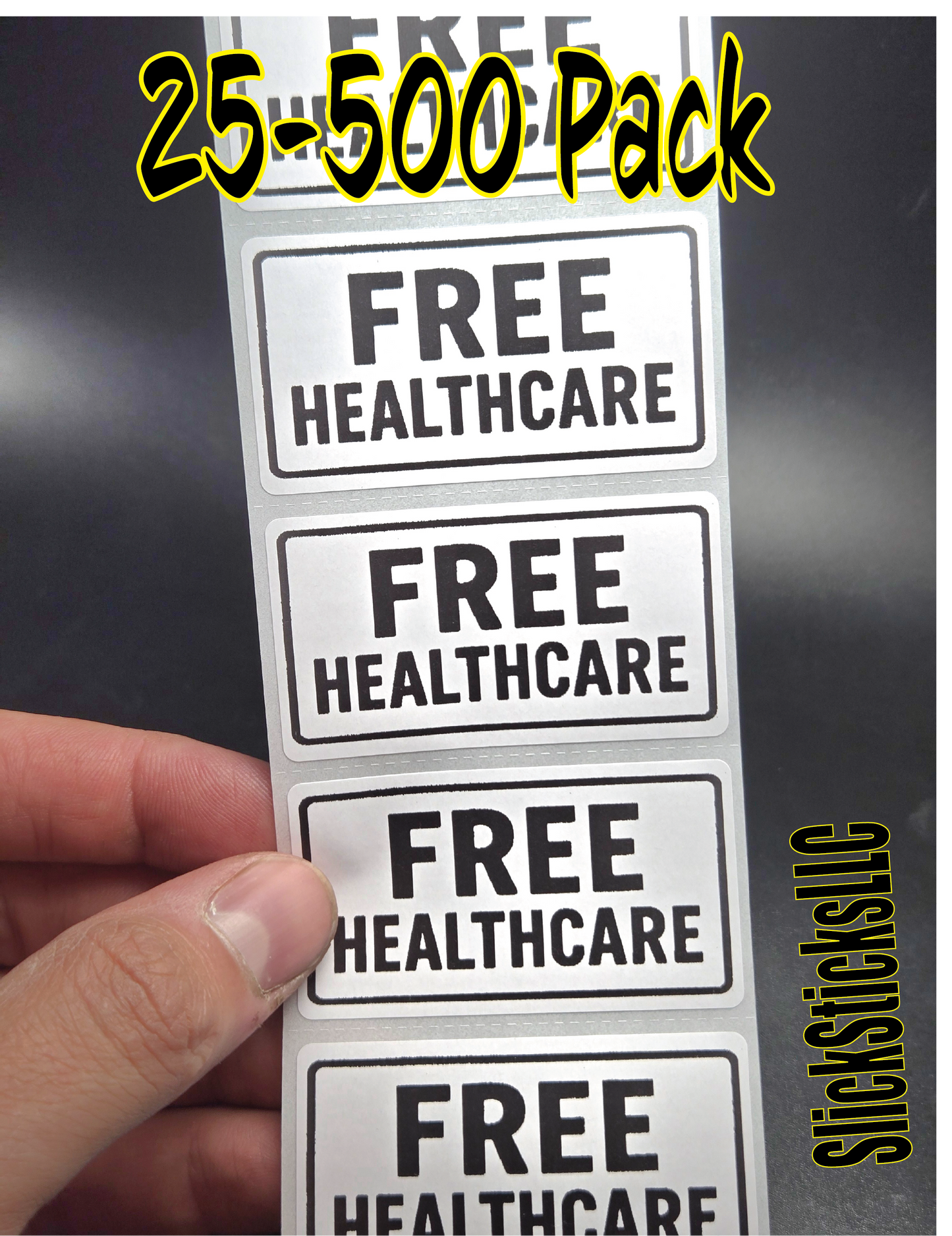 "FREE HEALTHCARE" stickers 25-500 bulk pack sticker labels