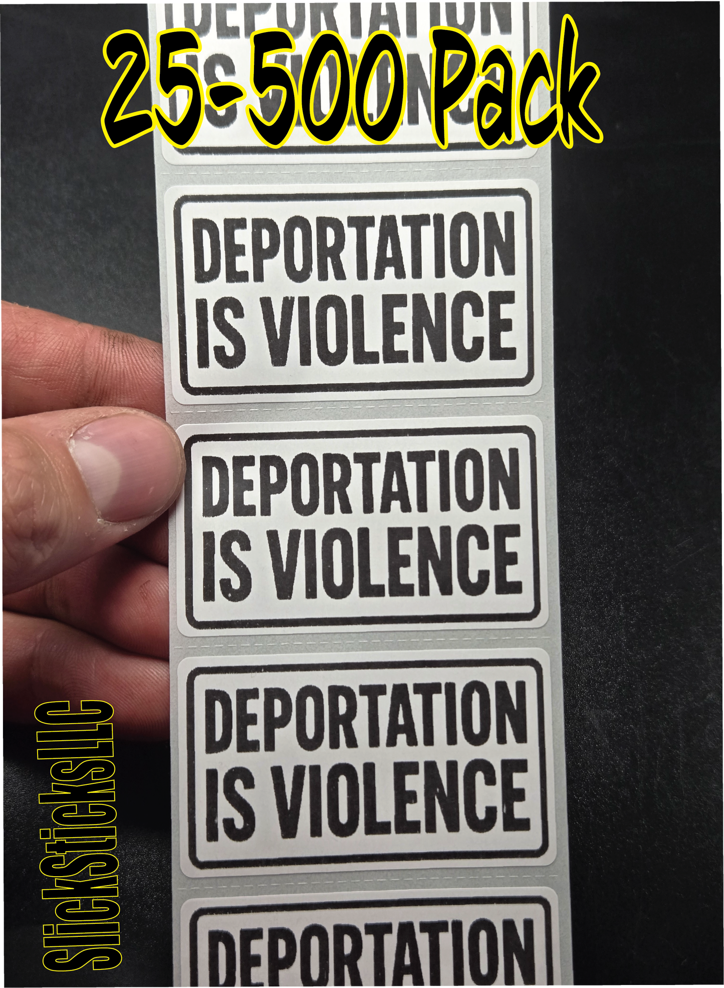 DEPORTATION IS VIOLENCE 25-500Pack bulk stickers decals labels human defund no one illegal on stolen ABOLISH ICE I.C.E.