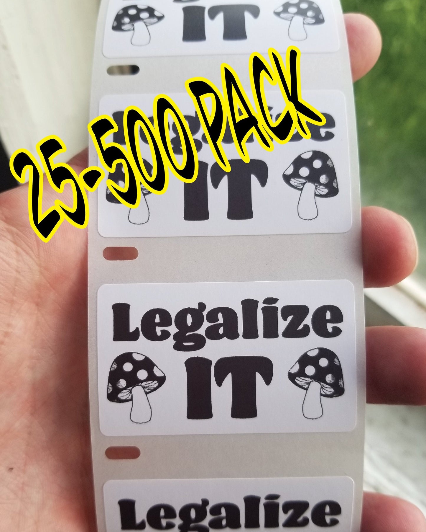 Legalize It Shrooms 25-500 Pack Pro Mushroom Stickers Gag Prank shrooms shroom