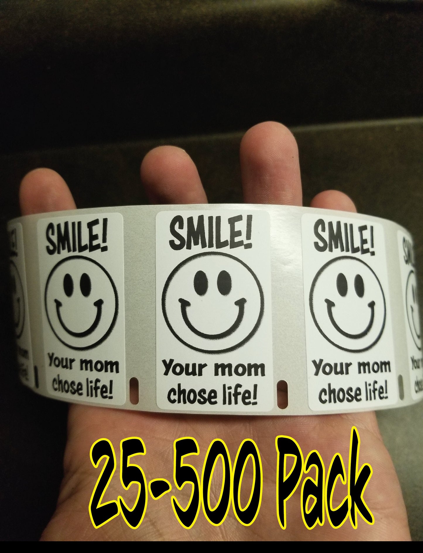 Smile! Your mom chose life 25-500 Pack Stickers pro prank sticker decal meme