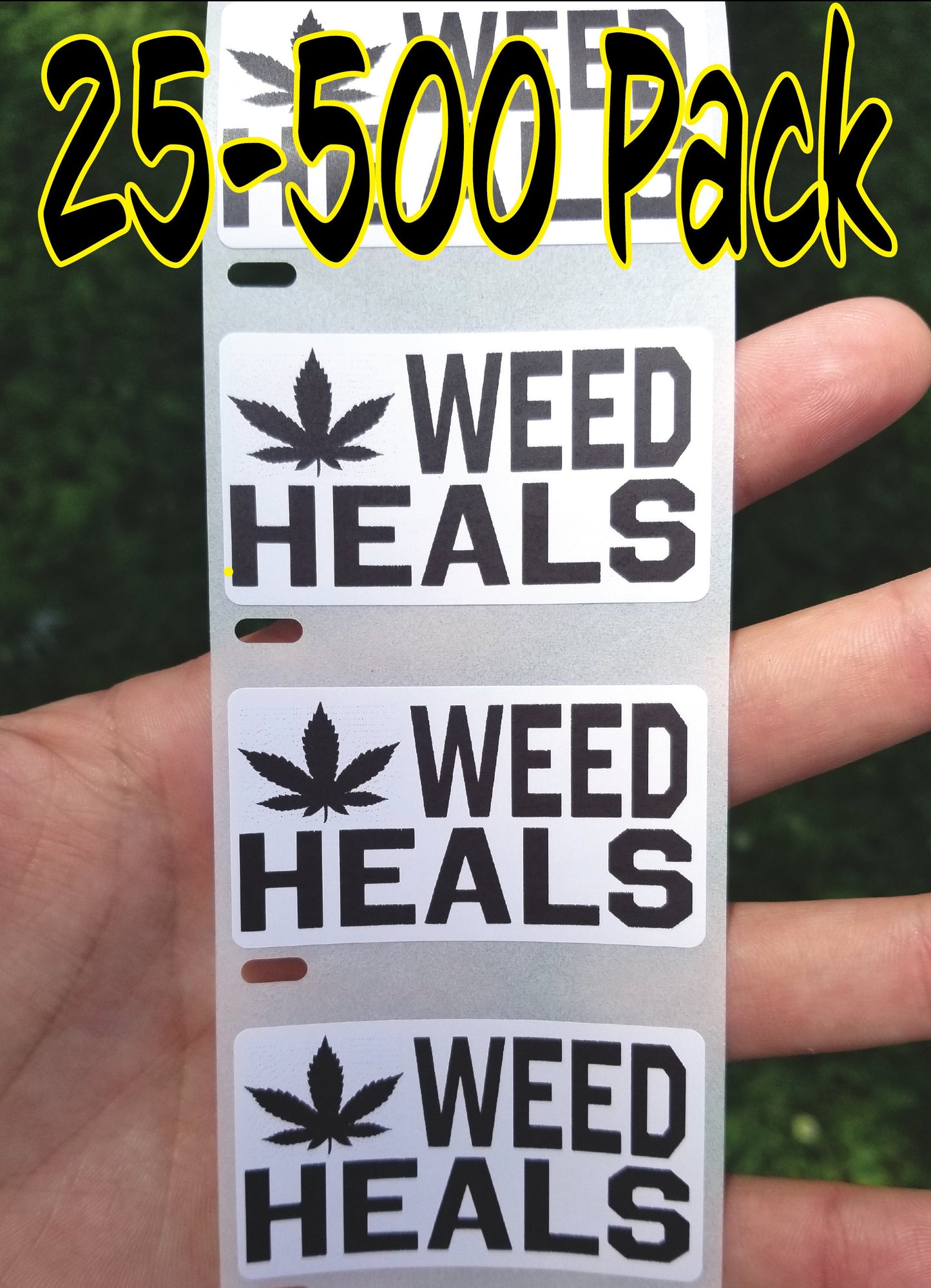 WEED HEALS 25-1000 Pack Pro Marijuana LEGALIZE Sticker Cannabis weed ganja thc bulk lot