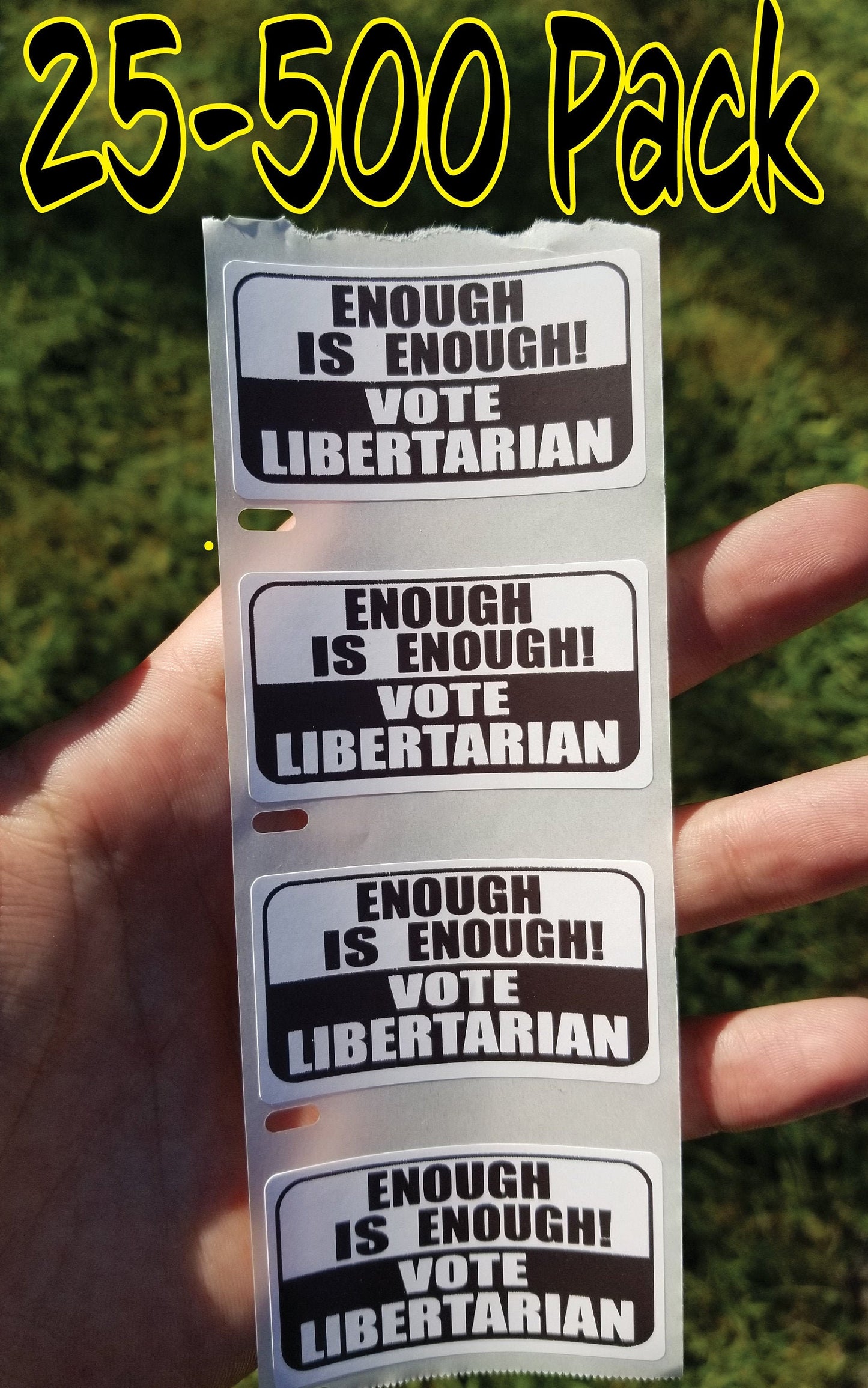 ENOUGH is ENOUGH vote LIBERTARIAN Stickers 25-500Pack labels bulk lot 2020 elect