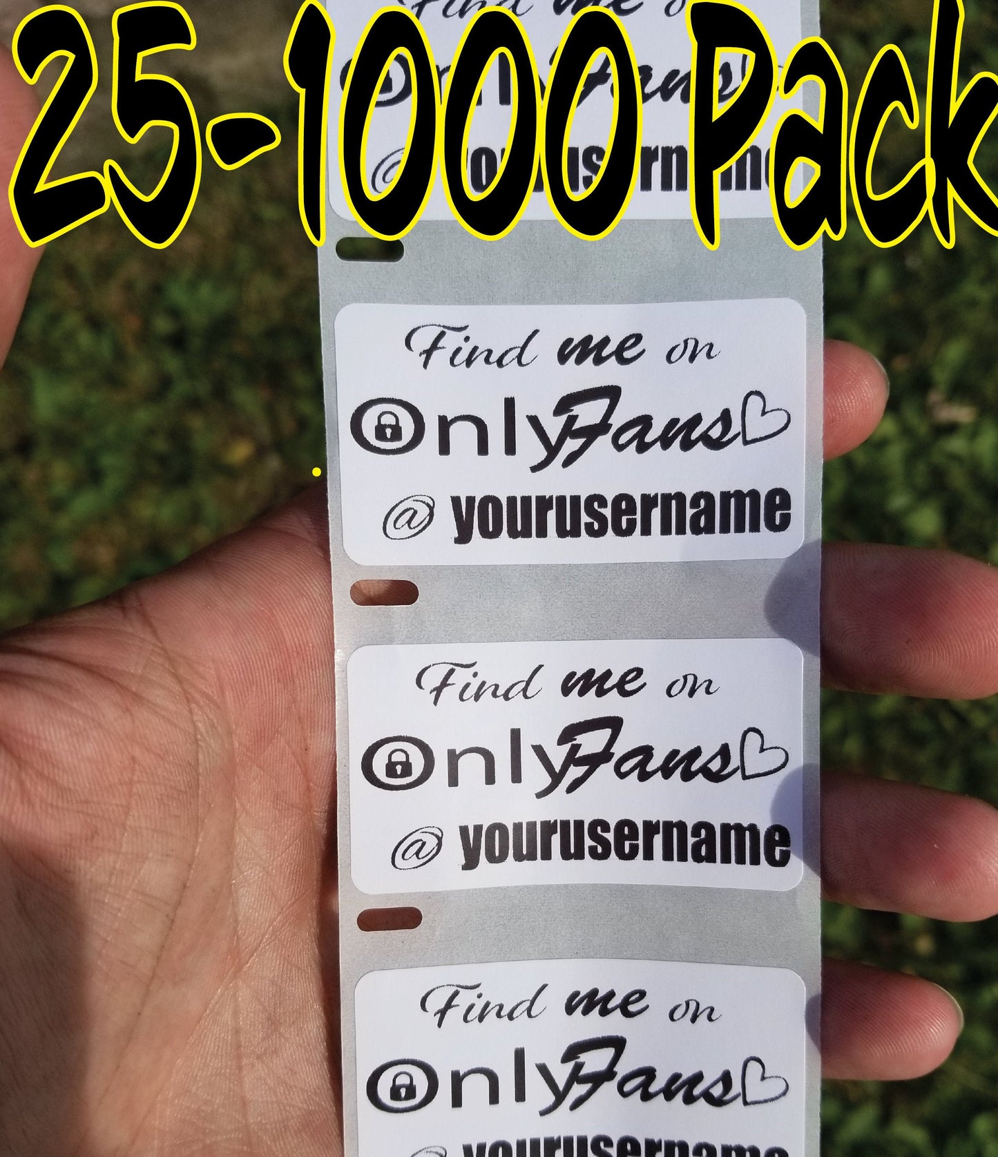 Custom OnlyFans User Name Stickers - 25-1000Pack Laptop Wall Handle Sticker follower advert
