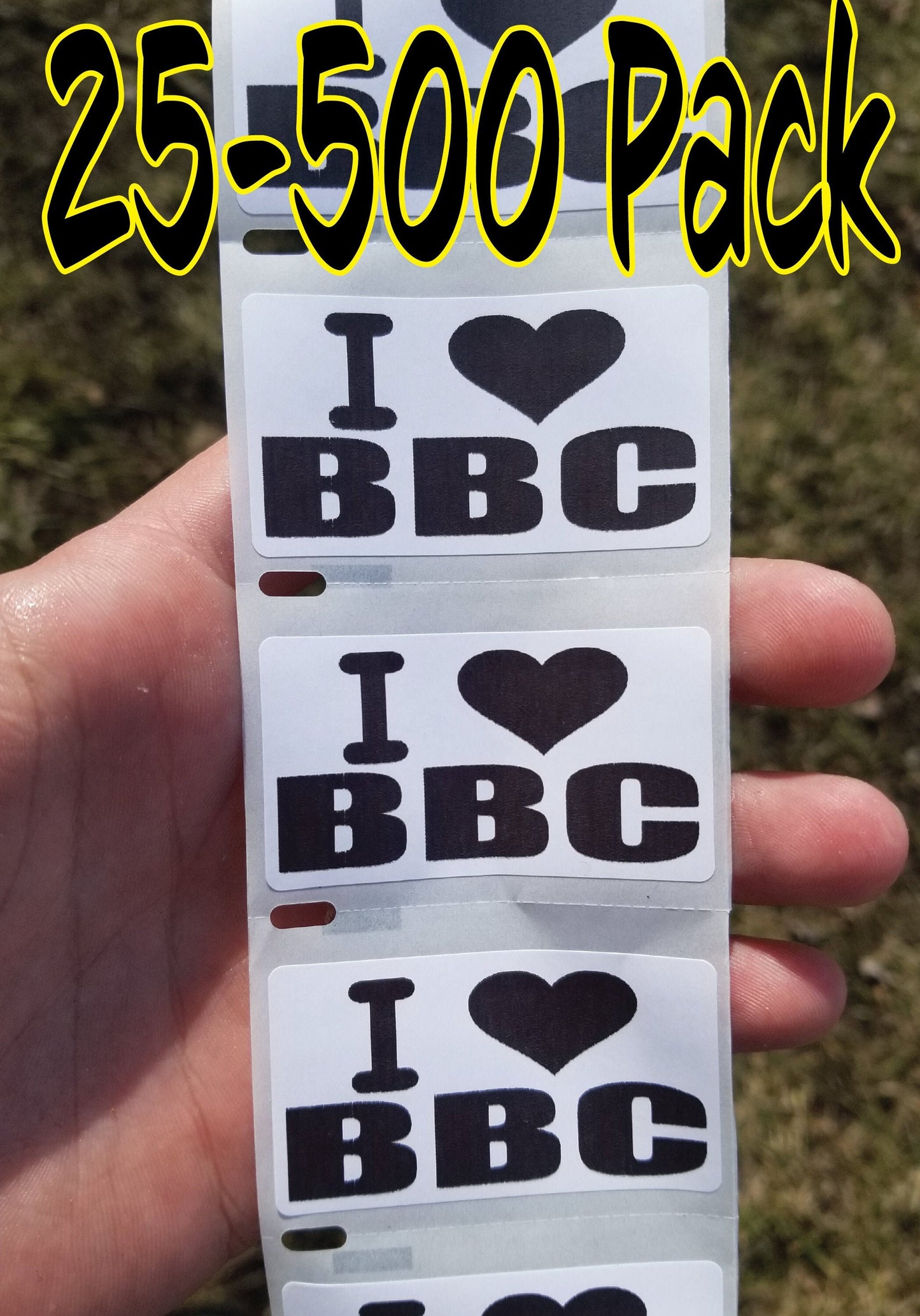 I LOVE BBC 25-500 Pack Stickers gag sticker gay pride penis decal dick big black cock