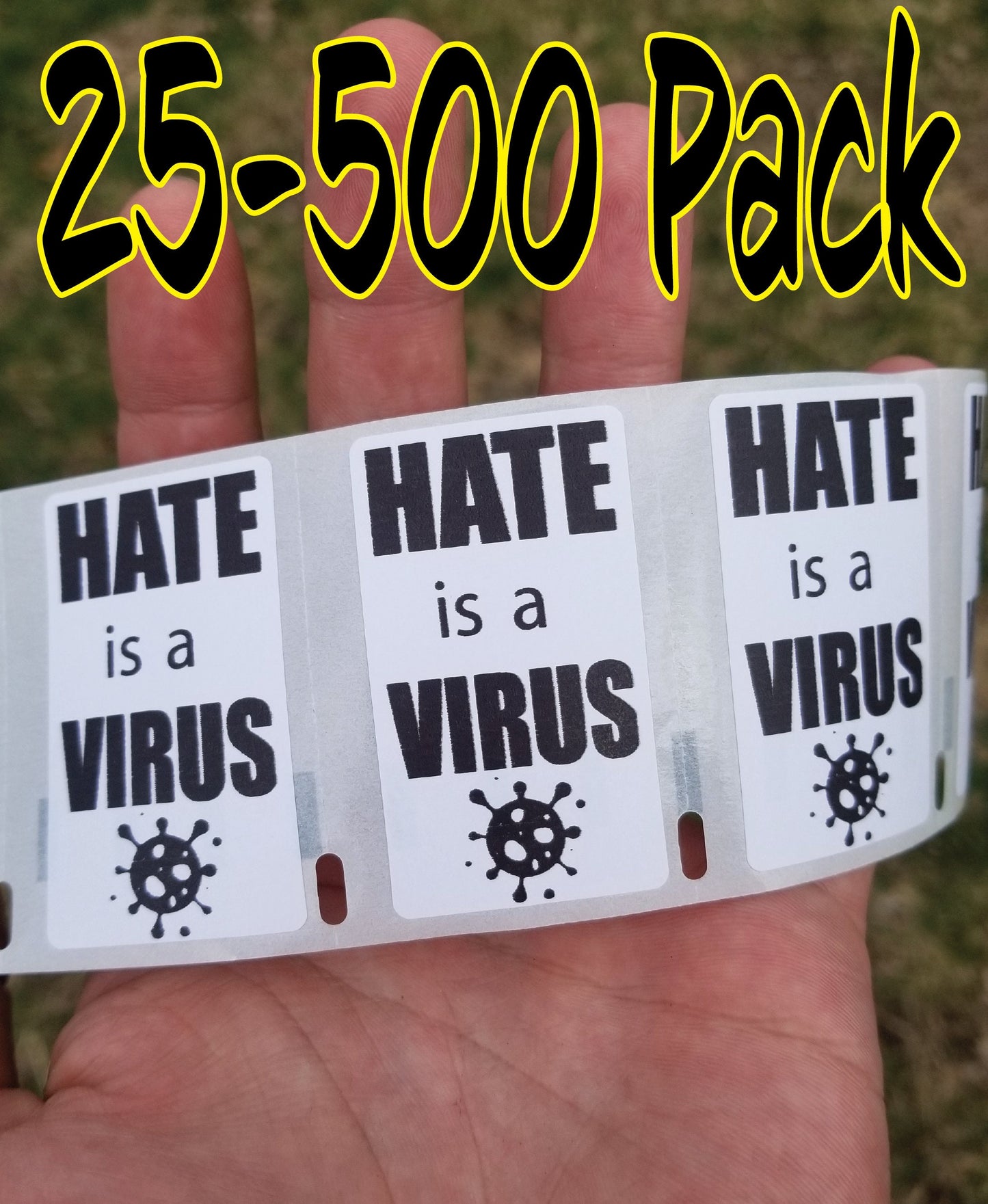 HATE IS A VIRUS Stickers 25-500 pack awareness movement anti prejudice racism bulk lot sticker decal labels