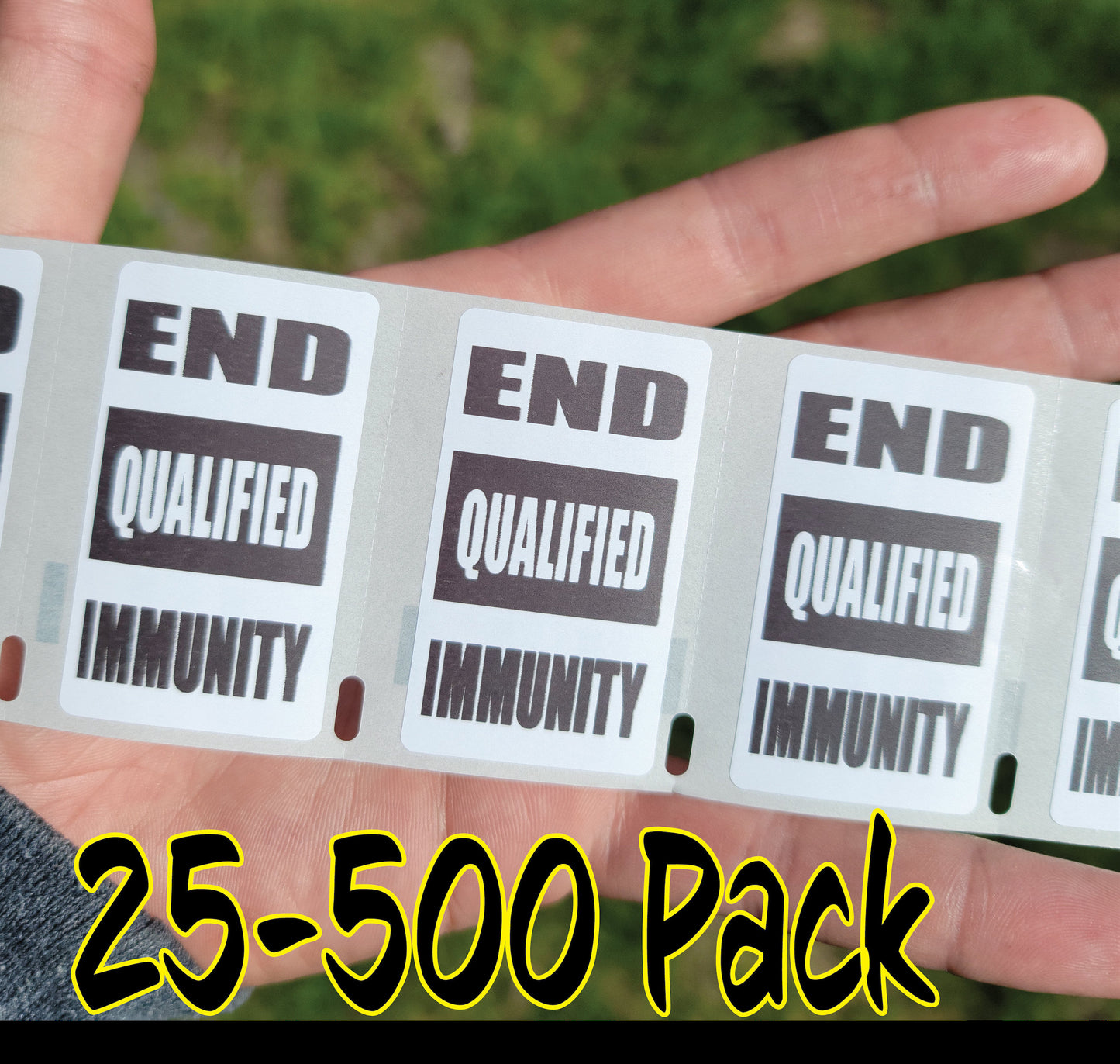 END QUALIFIED IMMUNITY Political movement 25-500 Pack Stickers Label black lives police brutality stop bulk lot