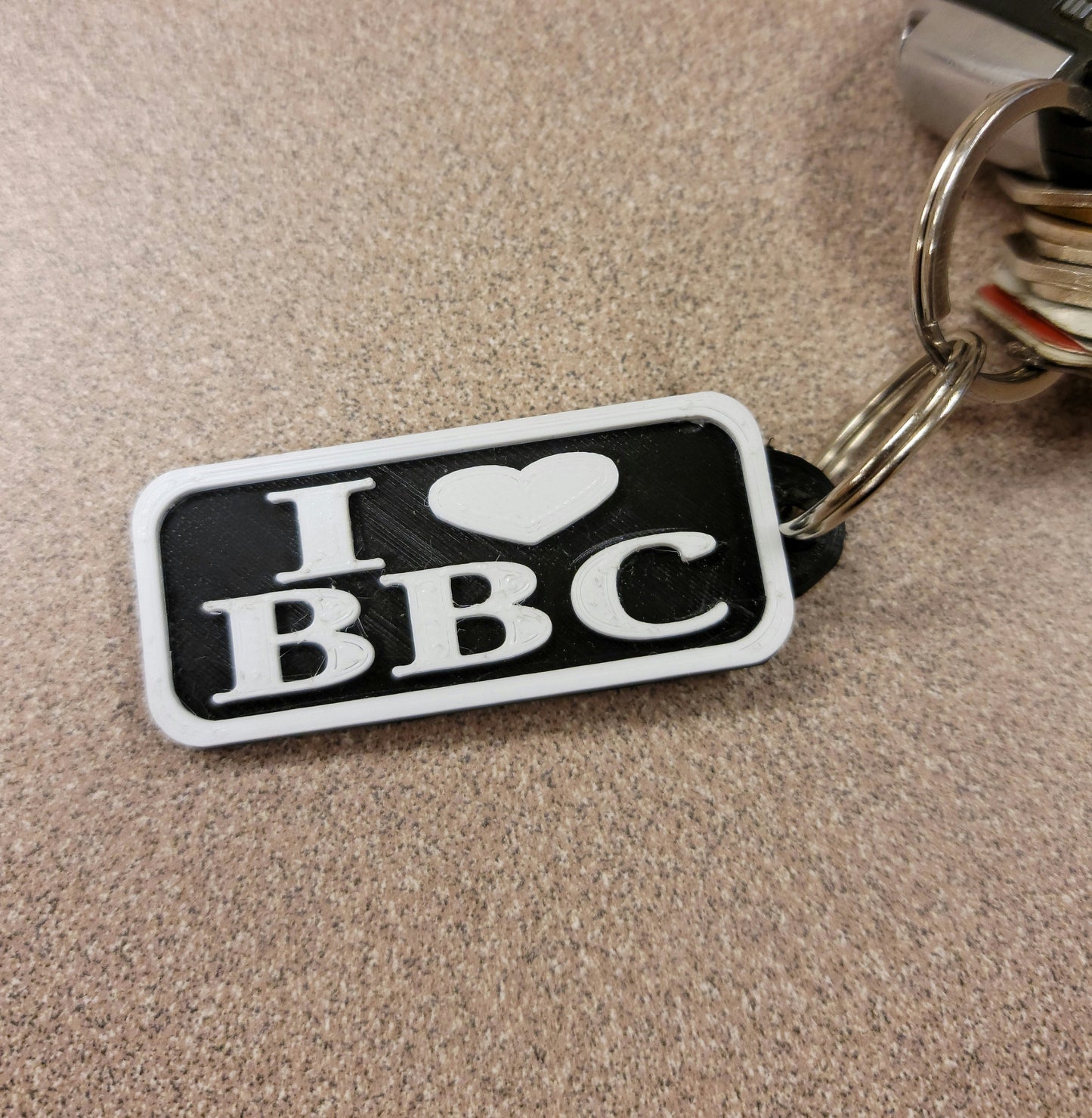 I LOVE BBC keychain pendent dongle