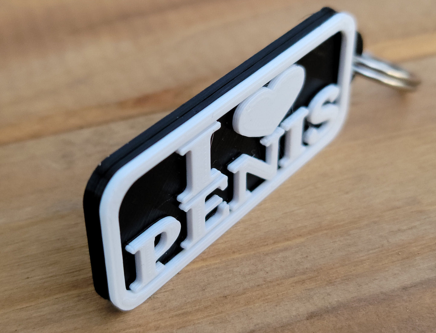 I LOVE PENIS keychain adult humor big black hard plastic BBC water proof cock