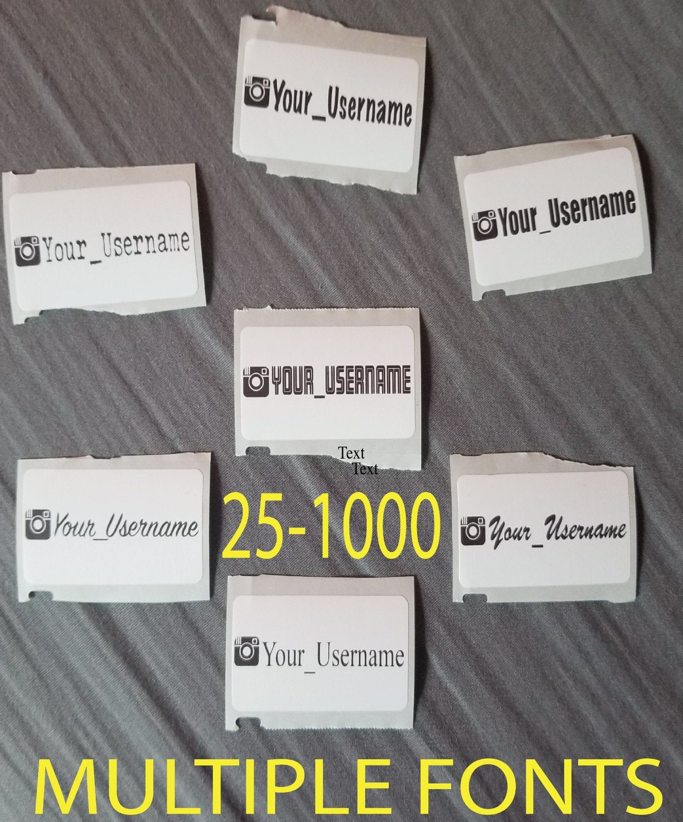 Custom Instagram User Name Stickers - 25-1000 Laptop Wall Handle Sticker