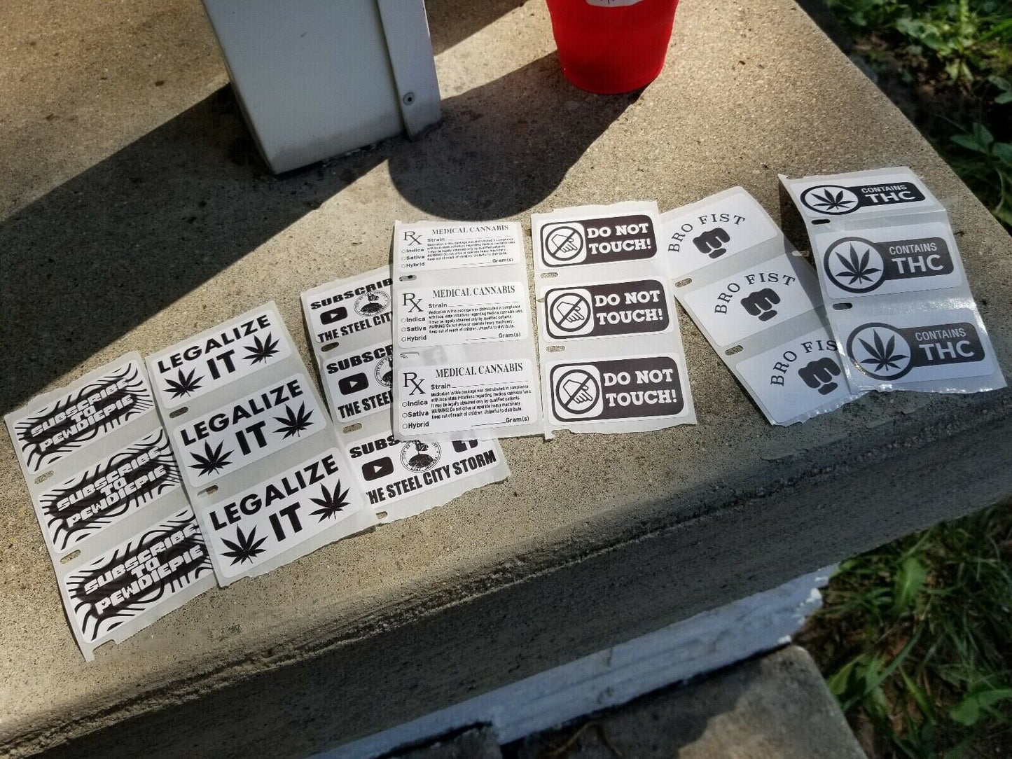 CUSTOM 1.25x2.25 inch labels 100-1000 Pack black and white sticky decals graphic