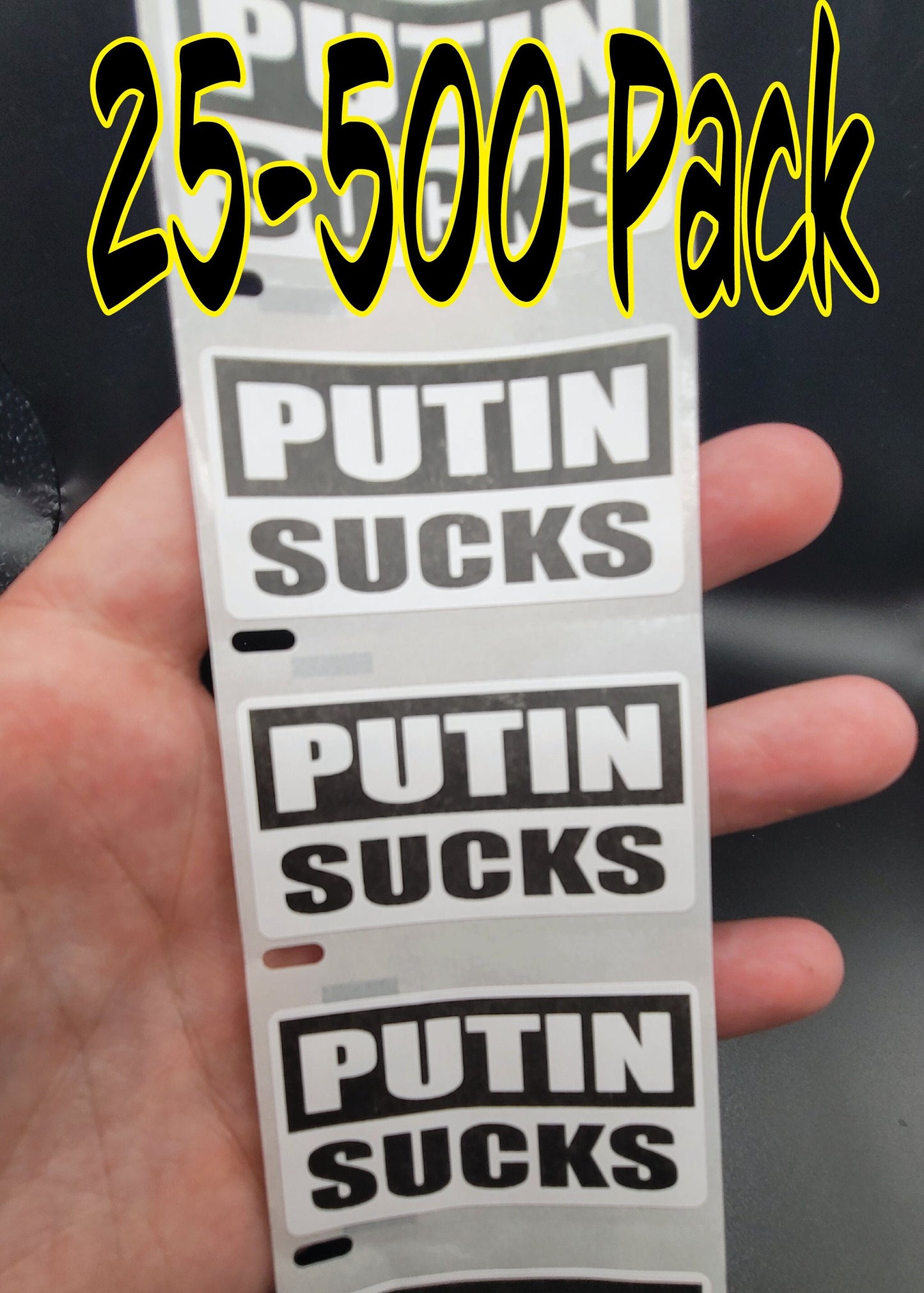 PUTIN SUCKS 25-500 Pack political stickers anti decals impeach screw VLADIMIR