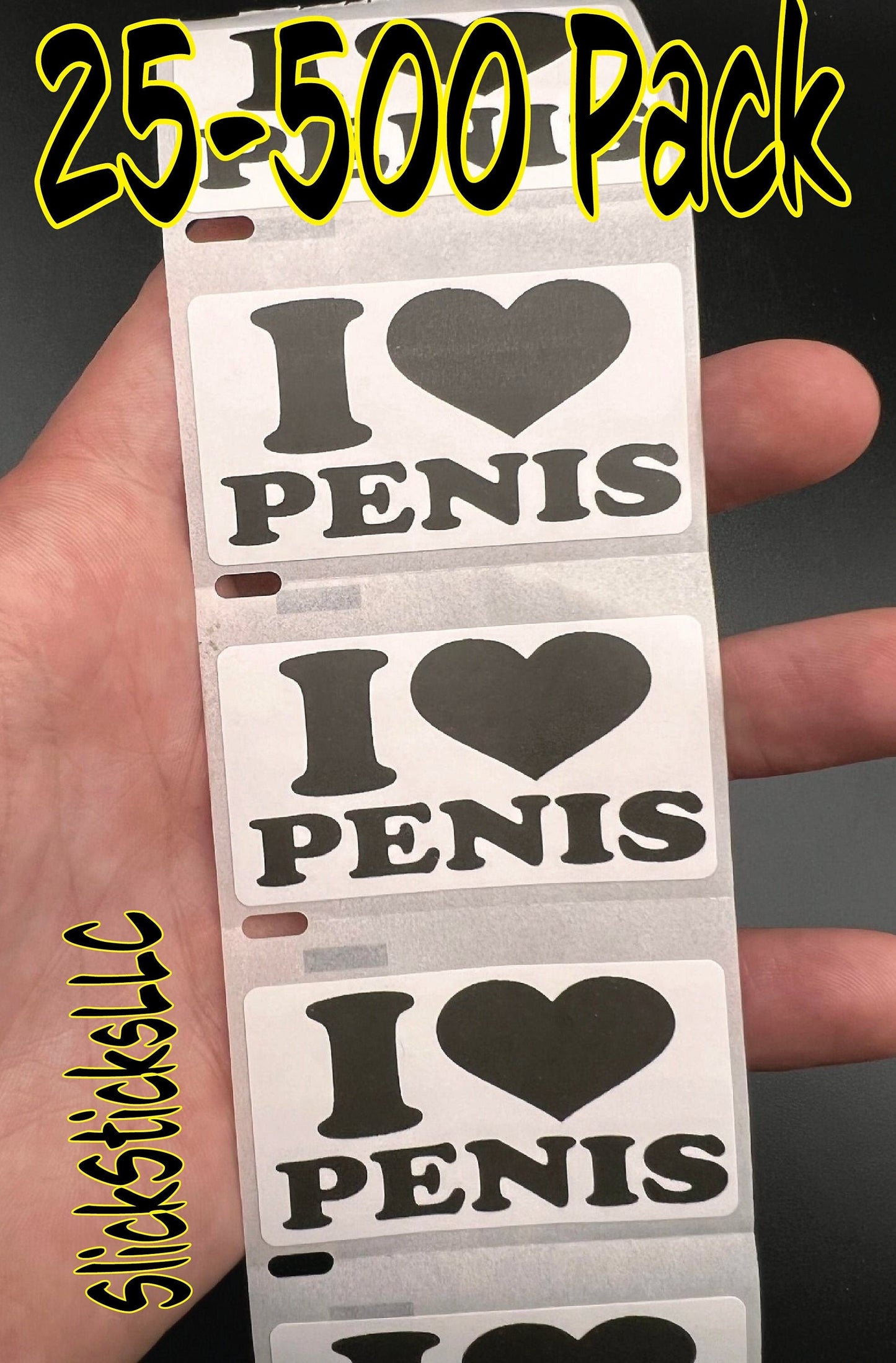 I LOVE PENIS Stickers 25-250 Pack gag sticker gay pride joke decal bachelorette party