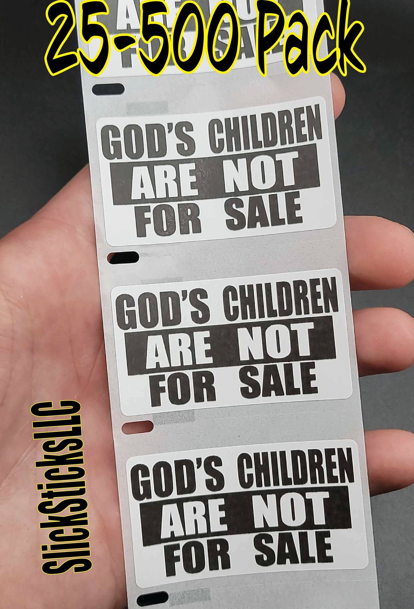 GOD'S Children Are NOT For SALE Stickers 25-500Pack stickers labels decals protect our kids