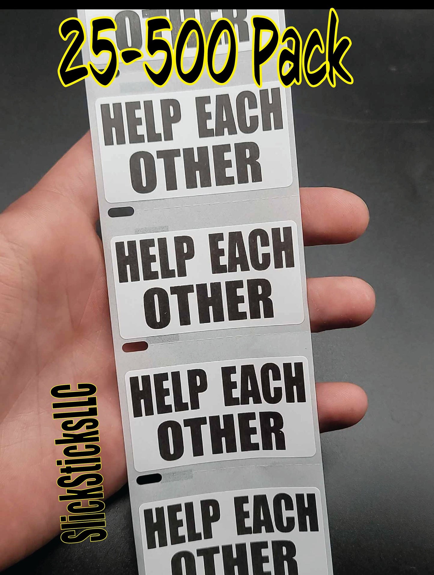 HELP EACH OTHER Stickers 25-500 Pack labels sticker bulk random kindness nice