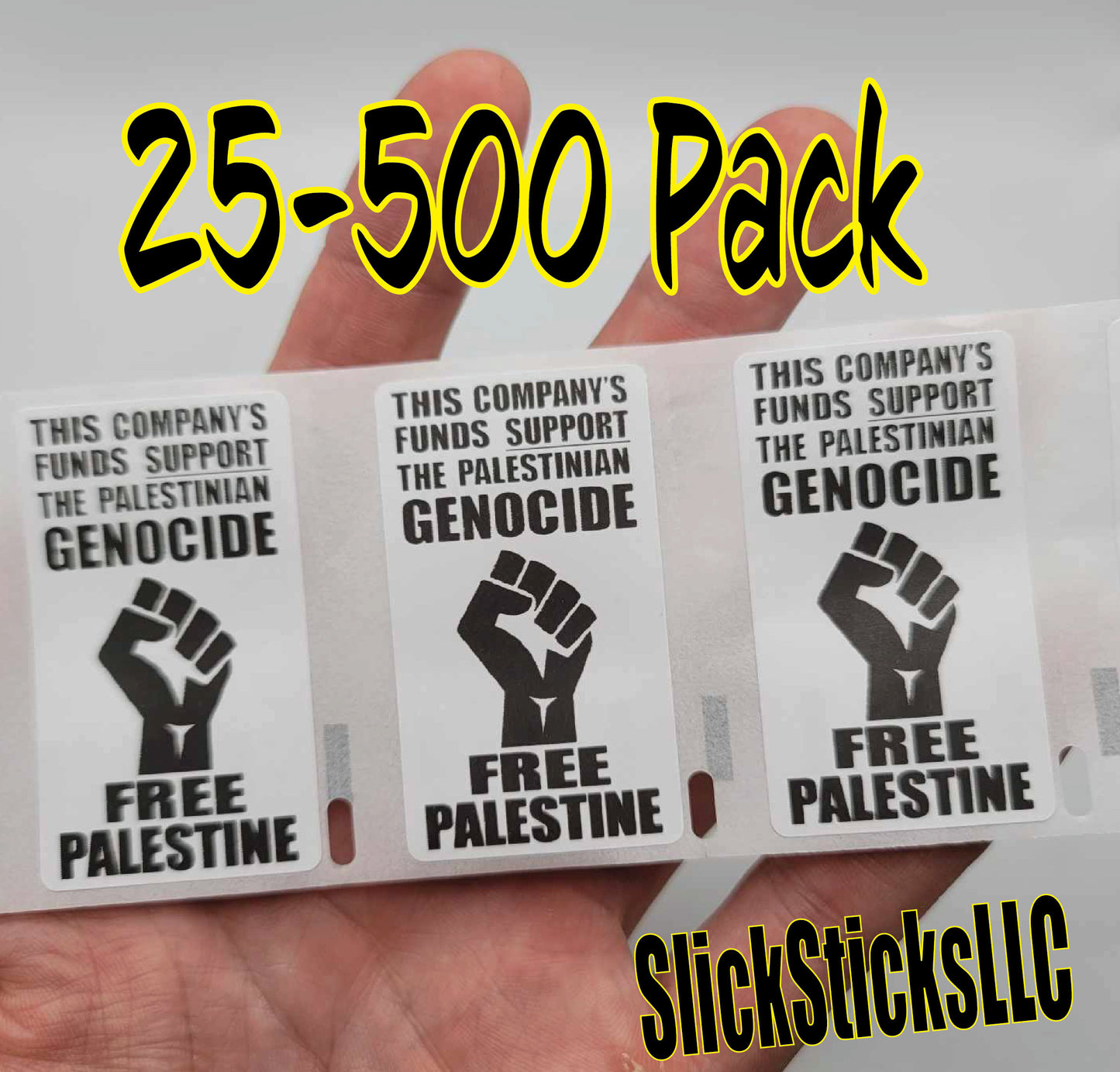 This company's funds support the PALESTINIAN GENOCIDE - boycott - FREE Palestine Stickers 25-500pack