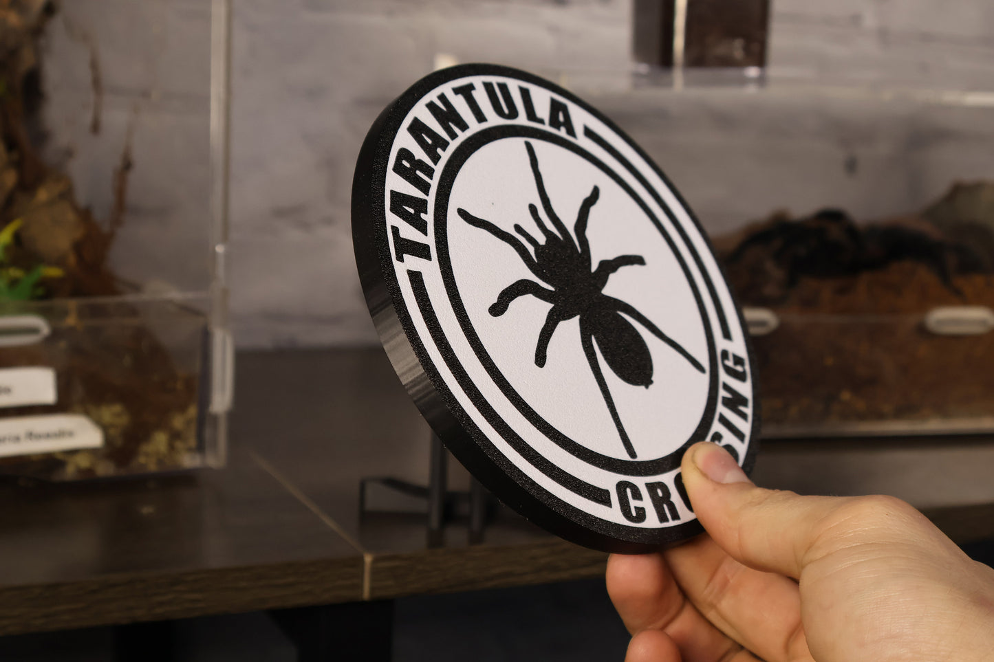 TARANTULA CROSSING 3d printed shelf wall decor sign