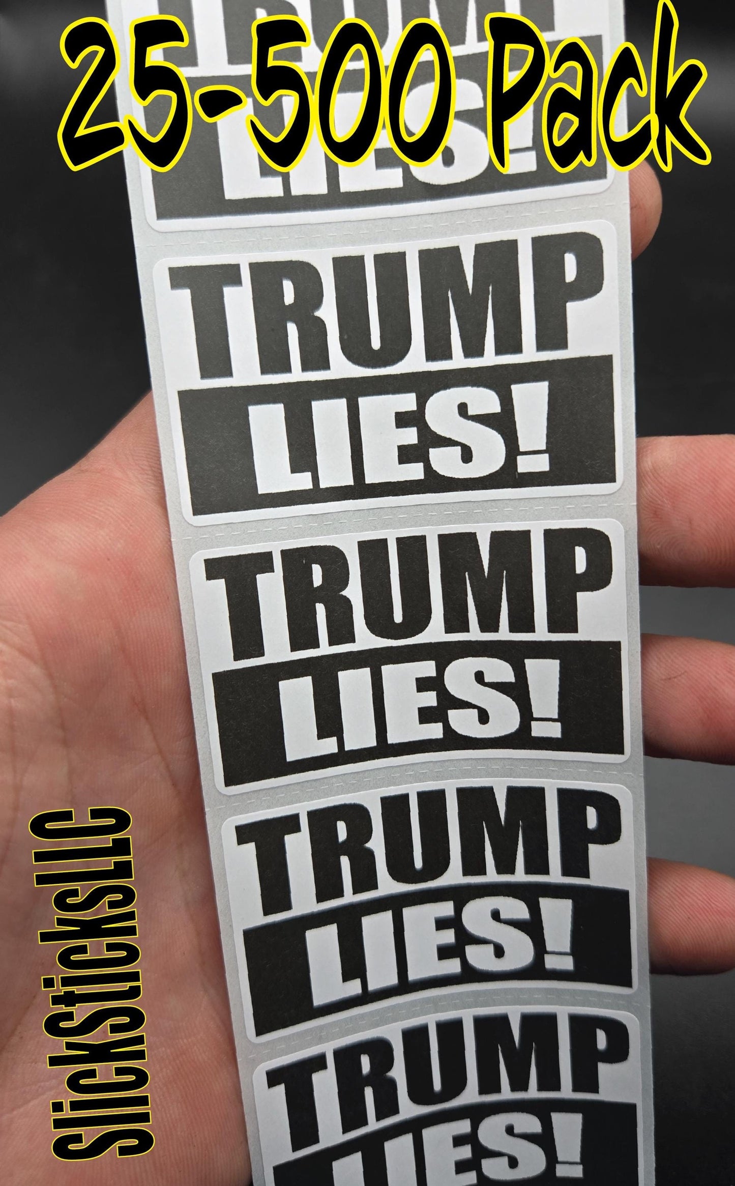 TRUMP LIES! - 25-500 Pack stickers bulk decals elect harris walz 2024 for president