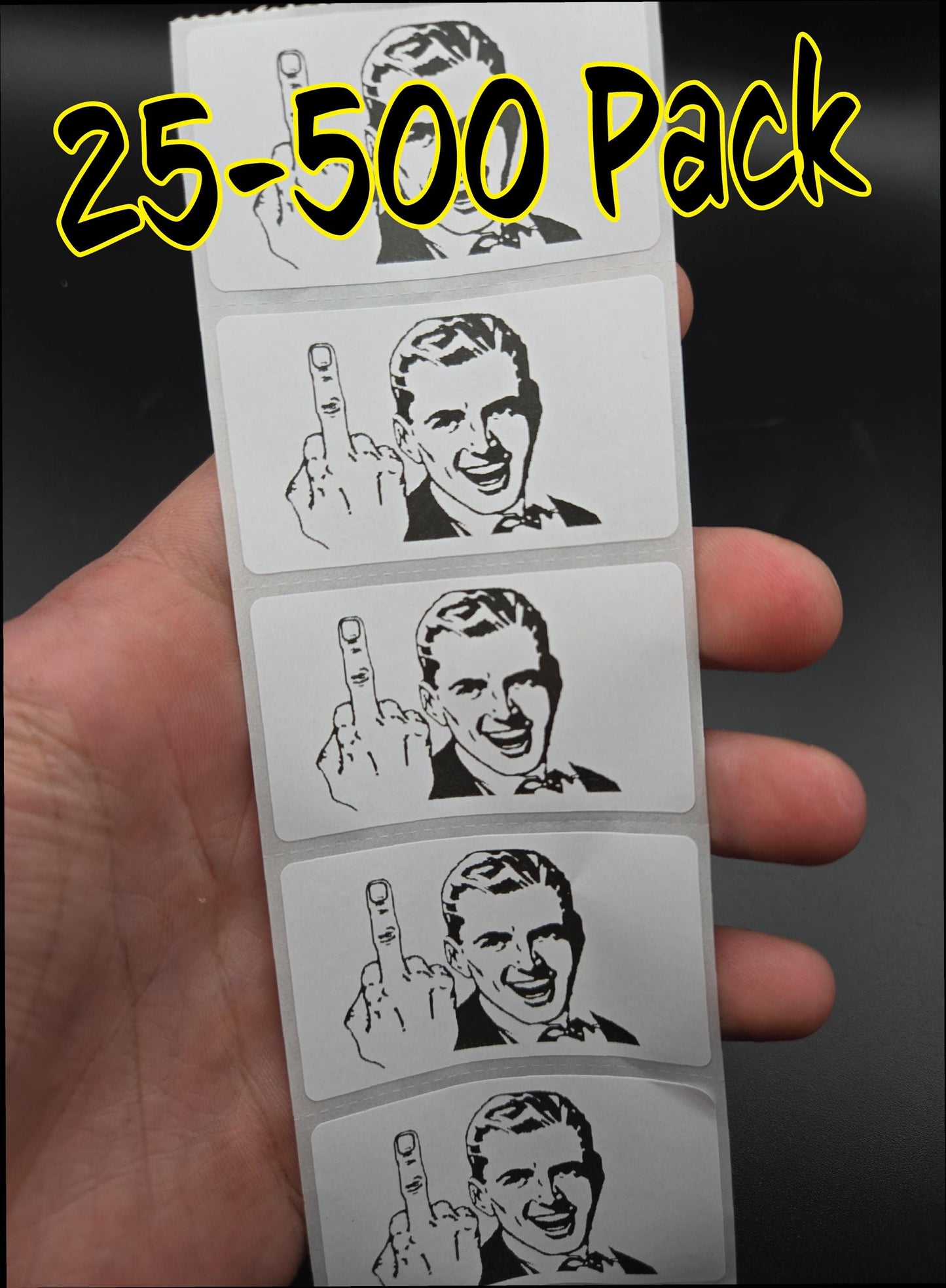 MIDDLE FINGER GUY meme 25-1000 Pack Stickers Gag prank sticker decal memes internet hard hat