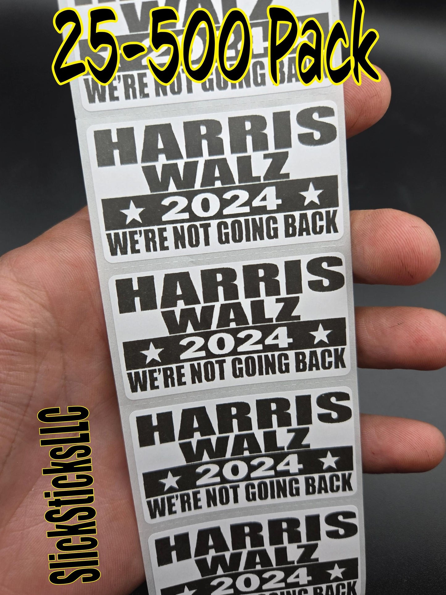 HARRIS WALZ 2024 We're NOT going back 25-500Pcs stickers politic decal election vote democrat elect harris 2024 bulk pack lot labels harris