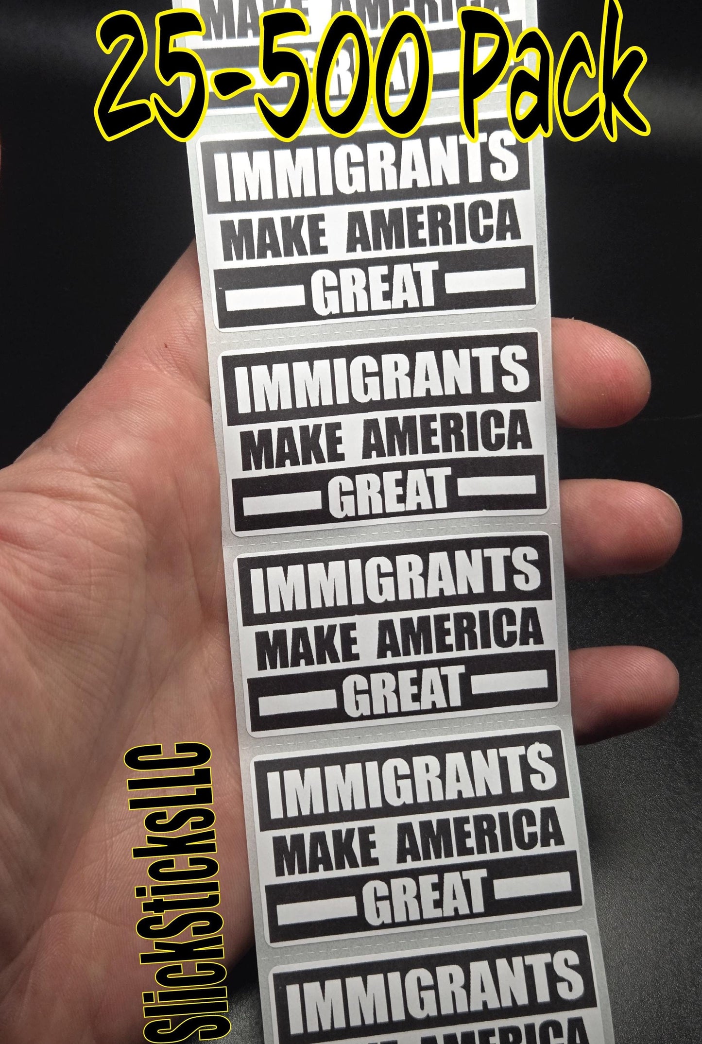 IMMIGRANTS Make AMERICA GREAT stickers 25-500Bulk pack labels end stop deportation