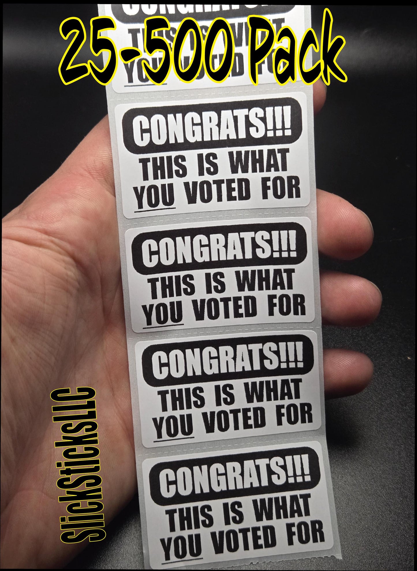 CONGRATS This is what YOU VOTED For stickers 25- 500 decals labels elon trump musk