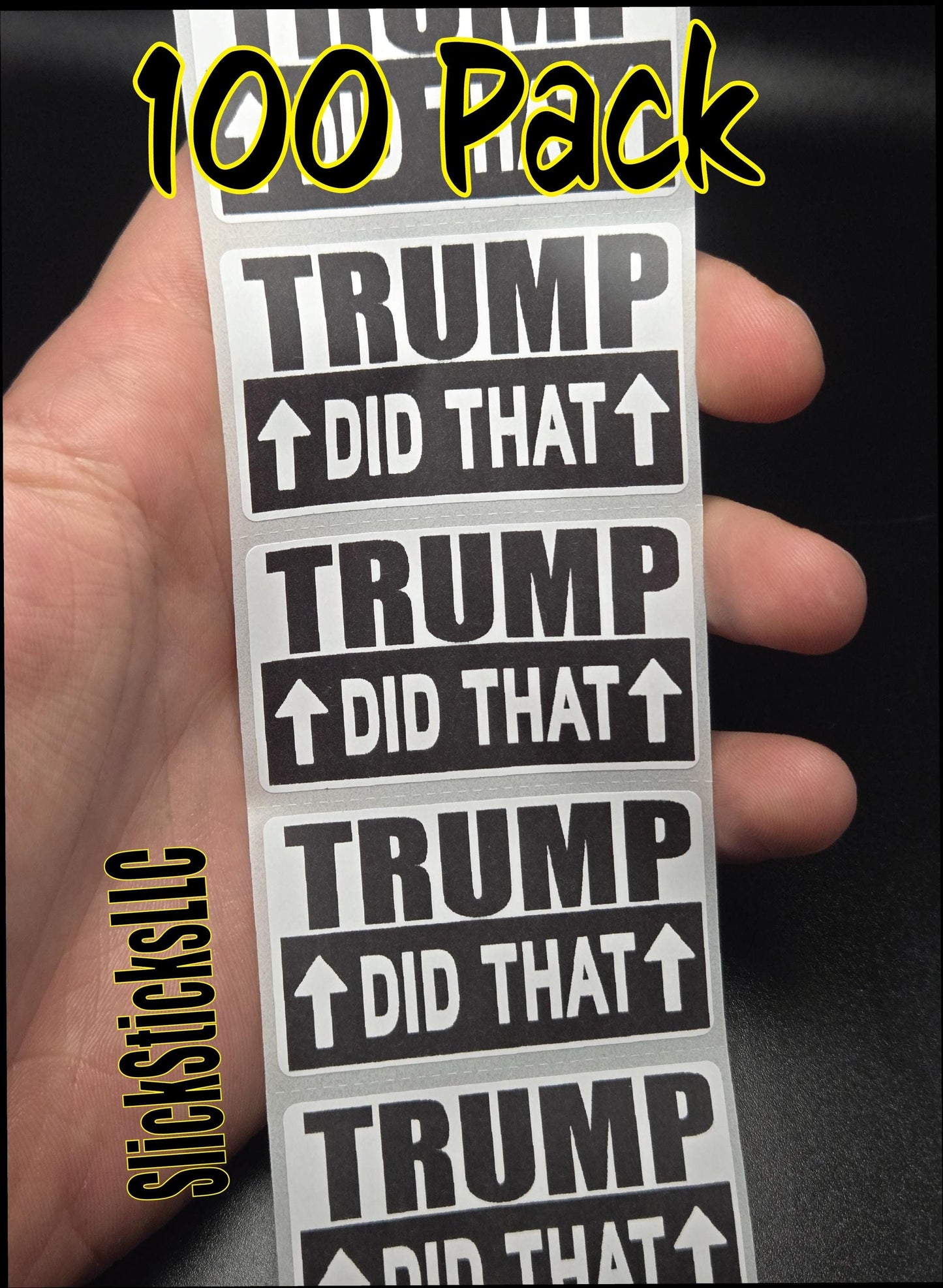 100 pcs - TRUMP DID THAT stickers bulk decals labels pointing up anti egg gas prices I