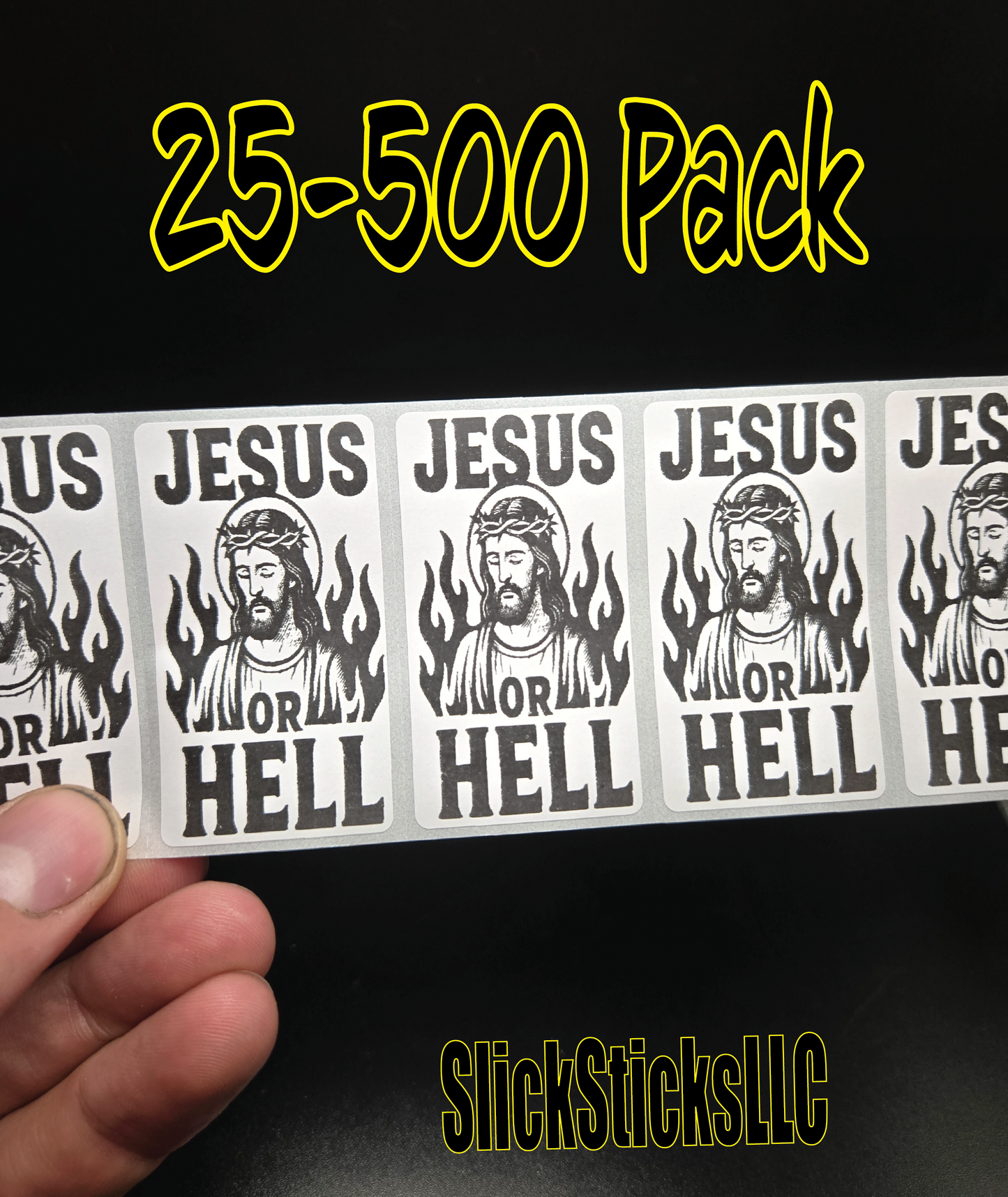 JESUS or HELL Stickers 25-500 Pack decal labels sticker god bulk religious lord