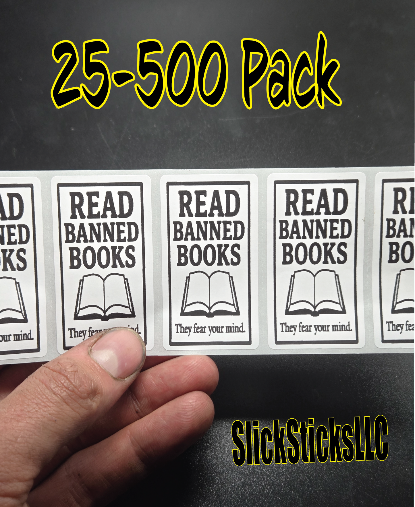 READ BANNED BOOKS 25-500Pack stickers bulk pack labels anti censorship intellectual freedom