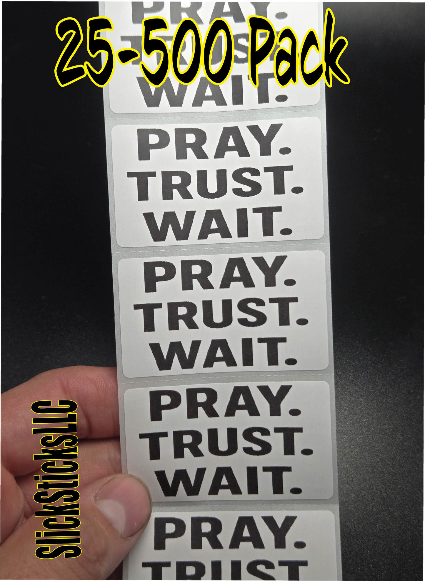 PRAY. TRUST. WAIT.  Stickers 25-500 Pack decal labels sticker god bulk religious lord