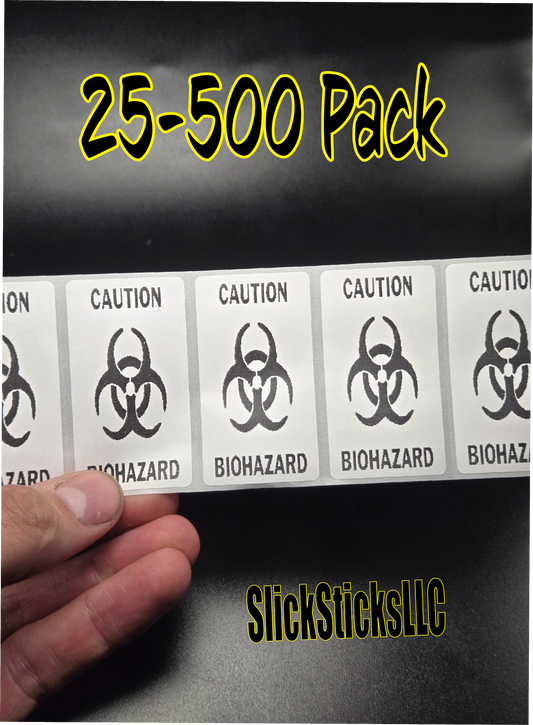 BIOHAZARD 25-500Pack bulk Stickers Gag prank sticker decal medical label
