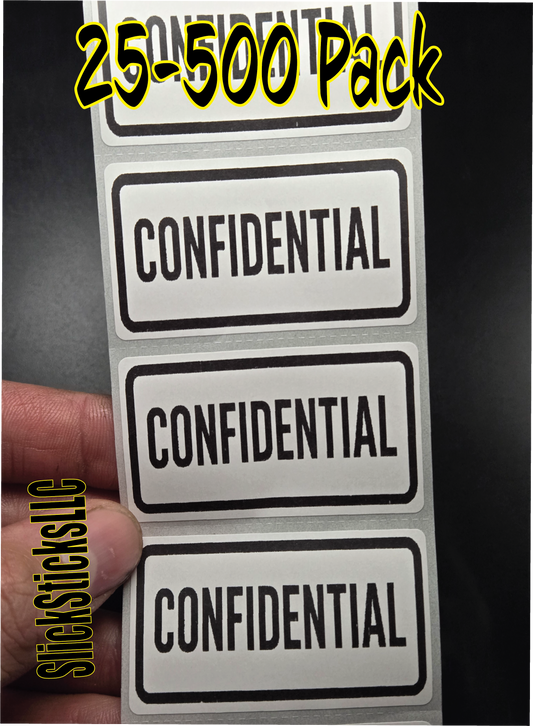 CONFIDENTIAL 25-500 Warning Labels Stickers decals bulk lot top secret classified privacy