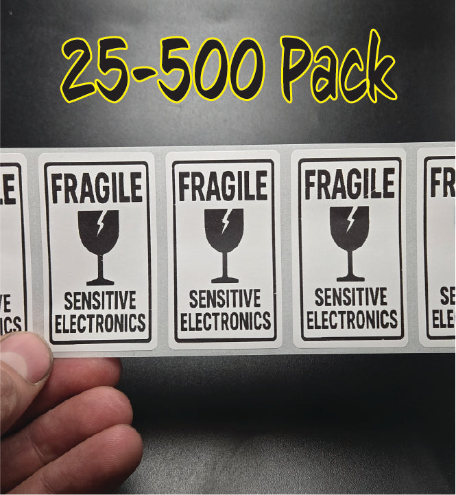 FRAGILE SENSITIVE ELECTRONICS 25-500 pack packaging warning labels decals shipping stickers