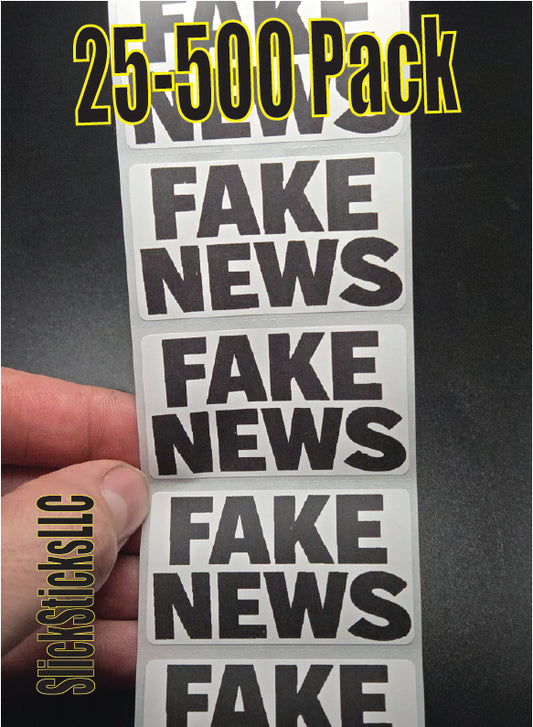 FAKE NEWS 25-500 pack stickers warning labels decals political