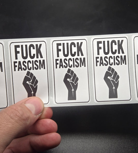 FUCK FASCISM  25-500 bulk pack stickers decal labels stop anti impeach elon republican end