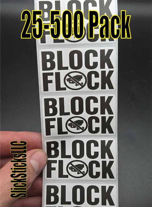 BLOCK FLOCK stickers 25-500pcs bulk pack decals stop anti flock camera surveillance