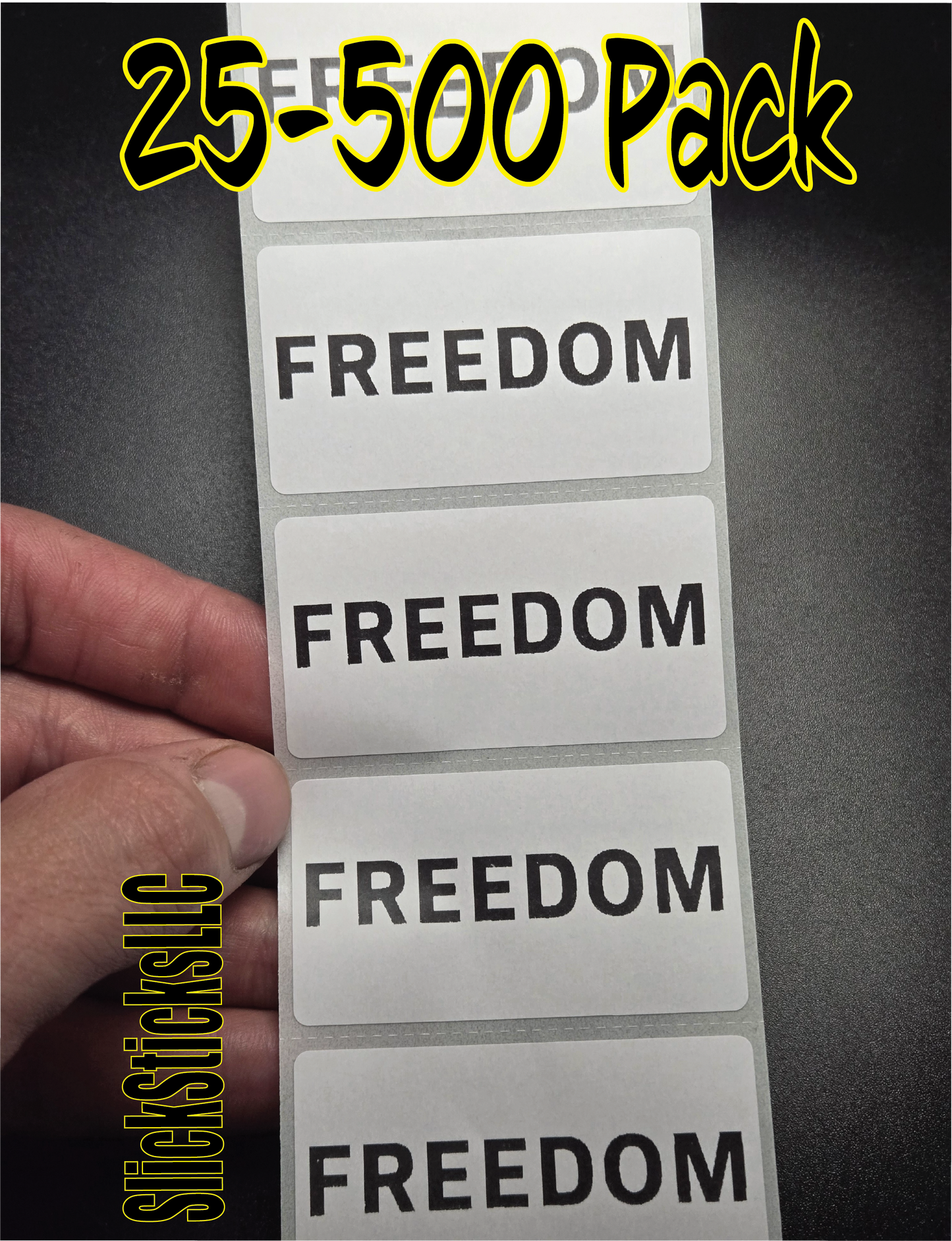 "FREEDOM"  25-500 bulk pack stickers decal labels stop violence will not silence charlie kirk we are all