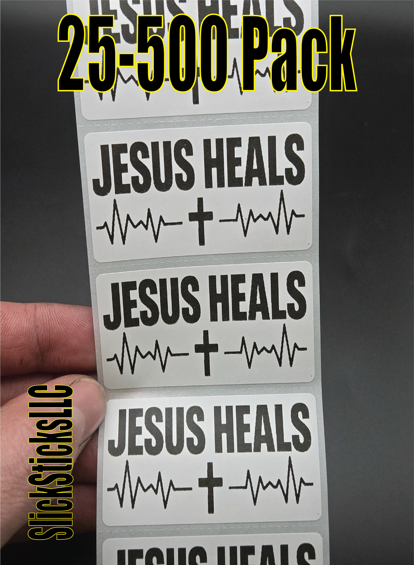 JESUS HEALS Stickers 25-500pcs decal labels sticker god bulk religious lord saves
