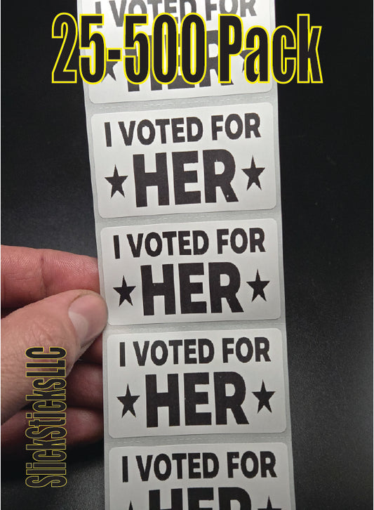 I VOTED FOR HER 25-500pcs stickers bulk pack label decals kamala harris