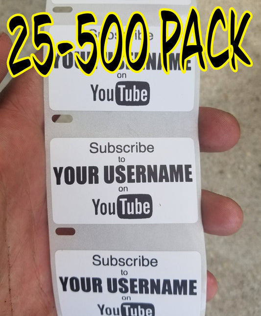 Custom YOUTUBE User Name Stickers - 25-1000 Laptop Wall Handle Sticker YOUTUBER