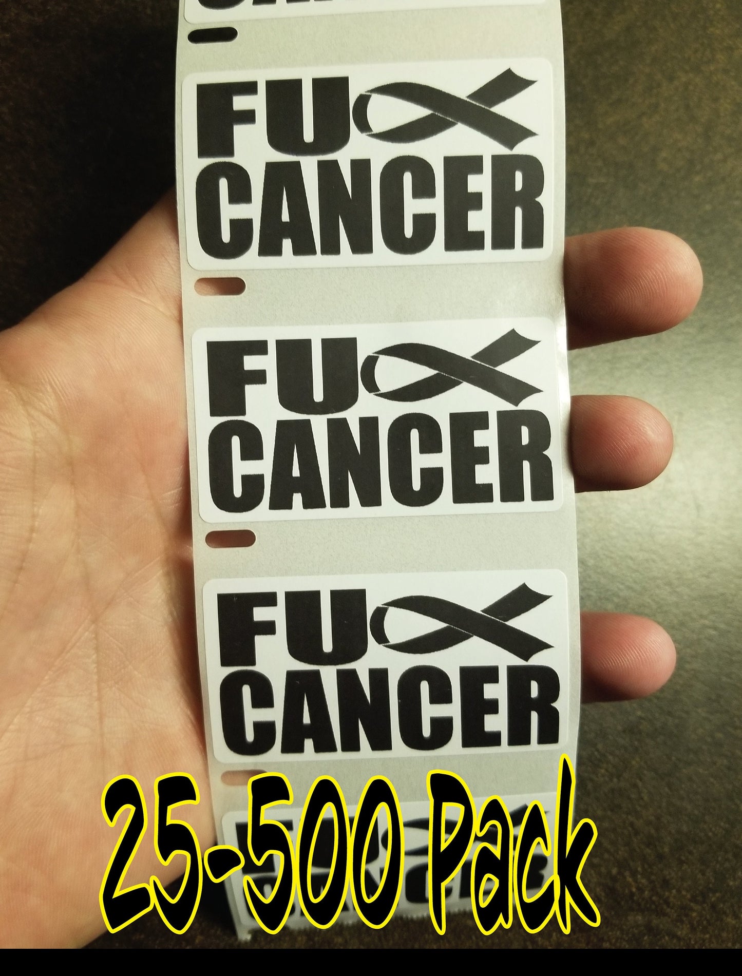 FU*K CANCER Awareness Stickers 25-500 pack lot cancer hope ribbon awareness