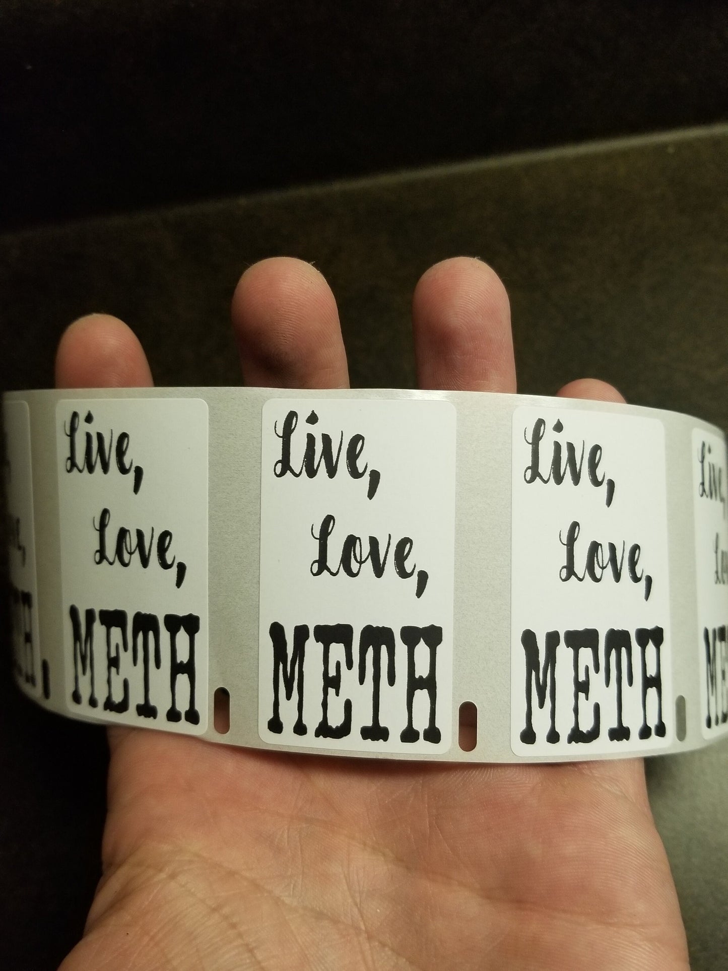 LIVE LOVE METH gag Stickers 25-500 Pack gag sticker anti drugs joke decal
