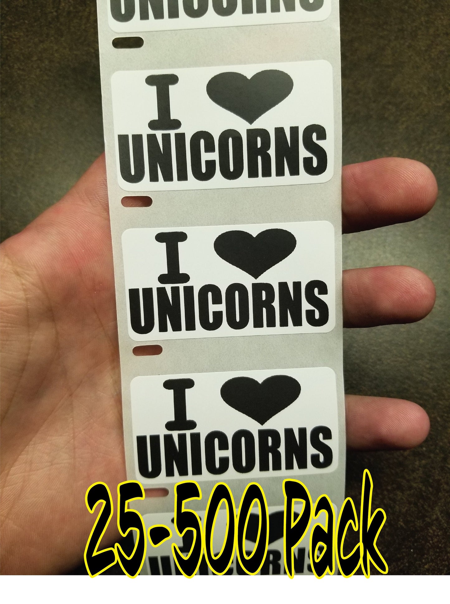 I LOVE UNICORNS stickers 25-500 Pack Gag prank sticker decal meme