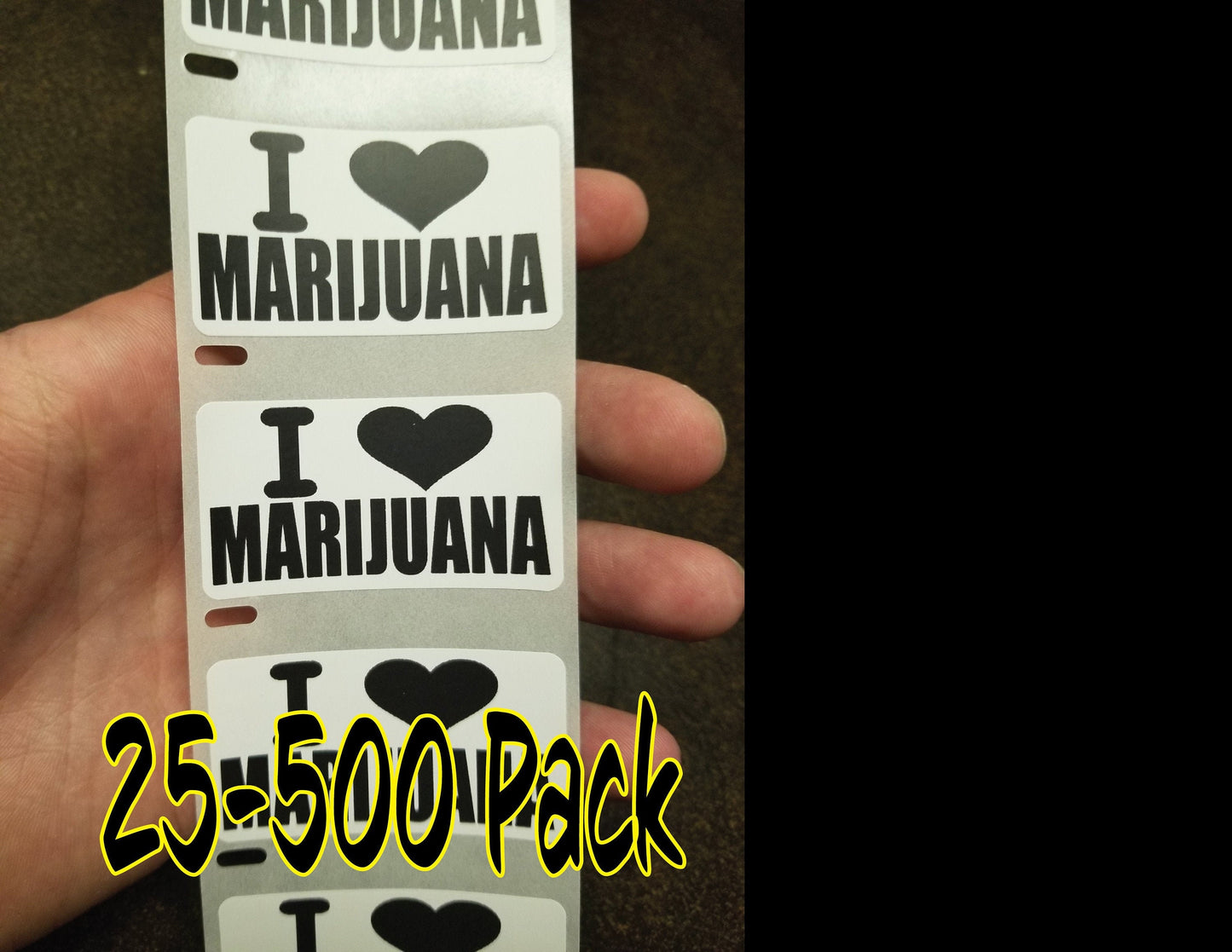 I LOVE MARIJUANA stickers 25-500 Pack Gag prank sticker decal meme joke weed ganja may jane