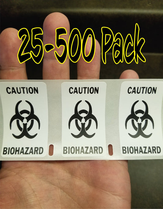 BIOHAZARD 25-500 Pack Stickers Gag prank sticker decal medical label water resistant