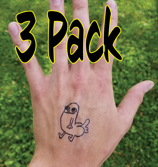 3 PACK DICKBUTT temporary TATTOO dong willy dick weiner willy cock sticker wang gay pride skin sticker