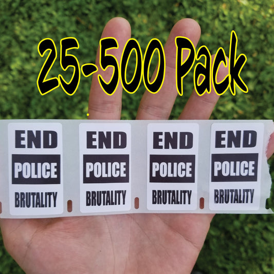 END POLICE BRUTALITY Political movement 25-500 Pack Stickers Label protest stop black white lives