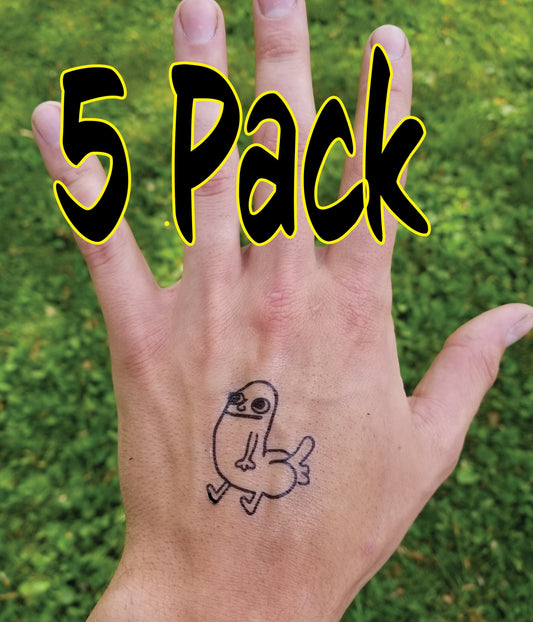 5 PACK DICKBUTT temporary TATTOO dong willy dick weiner willy cock sticker wang gay pride skin sticker man guy