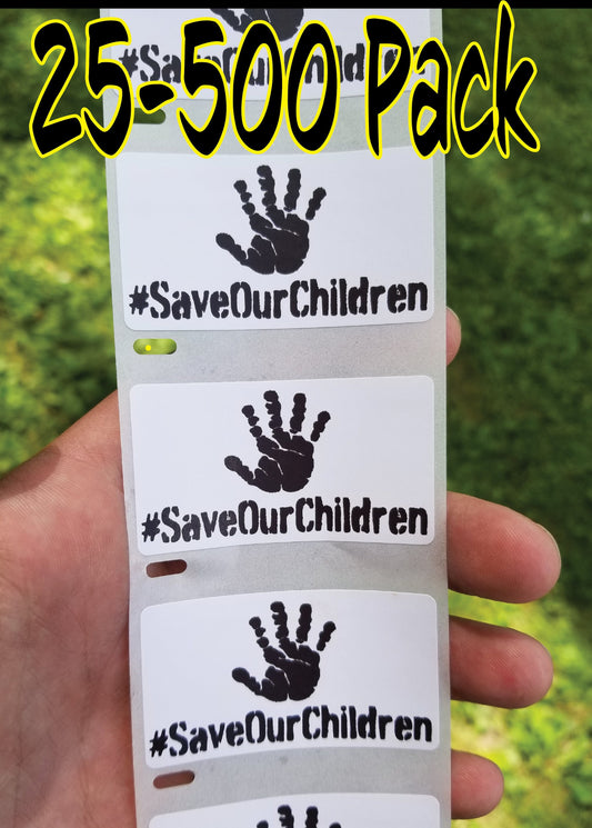 Save Our Children Stickers 25-500Pcs Bulk Lot save our children the awareness pedophile #saveourchildren change labels kids kid end stop
