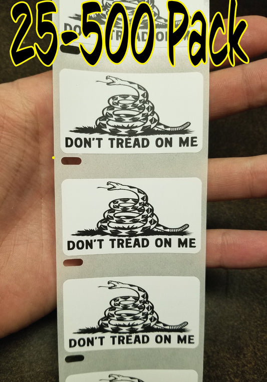 DON'T TREAD on ME Stickers 25-500 Pack Label decal pro 2A arms decal rights hard hat bulk lot